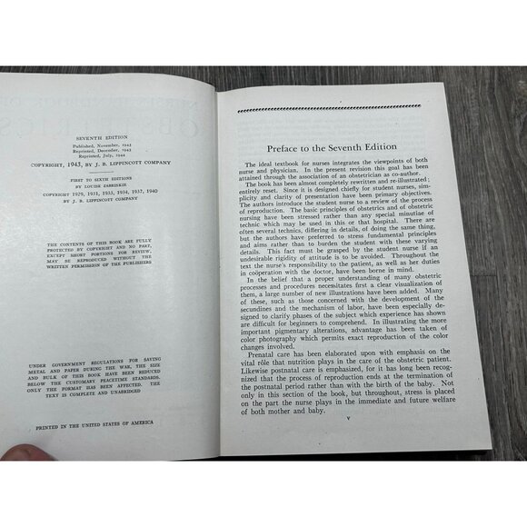 Nurses Handbook of Obstetrics Book By Lousie Zabriskie 7th  Edition Hardcover - Picture 5 of 5